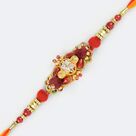 Miraculous Golden and Diamond Work Rakhi in Moli