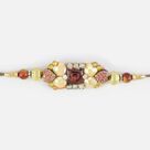Heart Shape Designer Rakhi with Golden Beads and Diamonds