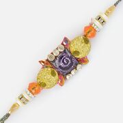 Sparkling Arena of Golden and Glass Beads Fancy Rakhi