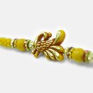 Peacock Design Sandalwood Type Beads and Jewel Designer Rakhi