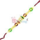 Admirable Golden Grace - Fancy Rakhi with Pearls and Diamonds