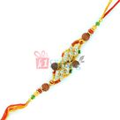 Designer Diamond Mauli Rakhi with Rudraksh and Sandalwood Beads