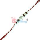 Fancy Look Floral Designer Rakhi with Diamonds and Rudraksh