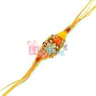 Awesome Looking Fancy Rakhi with Colorful Stone and Diamond Work