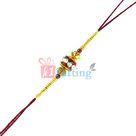 Sandalwood Beads Zardosi Special Rakhi with Diamonds