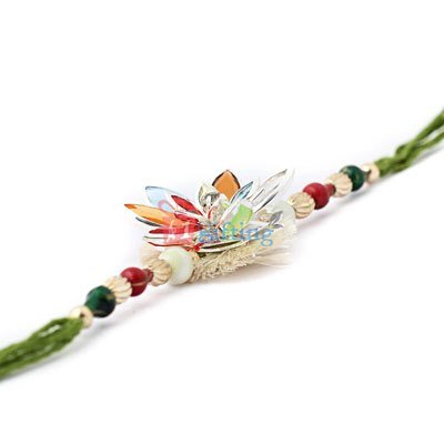 Wave of colors -rainbow crystals marquise with shining diamonds in center