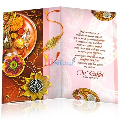 Best Wishes on Rakhi for Dear Brother Greeting Card