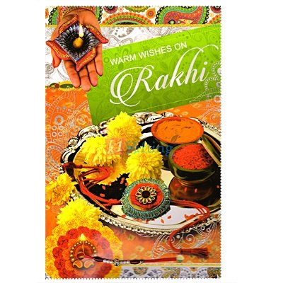 Floral Designer Warm Wishesh Rakhi Greeting Card