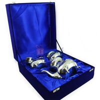 Royal Brass Silver Plated Tea Serving Set 3 Piece
