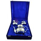 Royal Brass Silver Plated Tea Serving Set 3 Piece