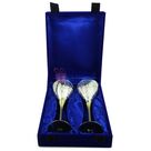 Brass Goblet Pair in Golden Silver