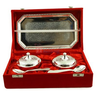 Platter or Supari Set for Royal Gift Silver Plated