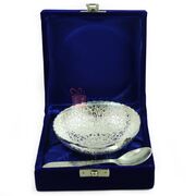 Bowl in 4 Inch with Spoon for Royal Gift Silver Plated