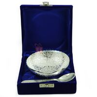 Bowl in 4 Inch with Spoon for Royal Gift Silver Plated