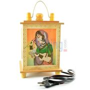 Handicraft Wooden Electric Lamp Decorative Item with Painting