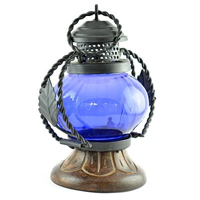 Metal and Glass Handicraft Candle Lamp