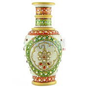 Glorious Marble Handicraft Painting Flower Pot-6 inches