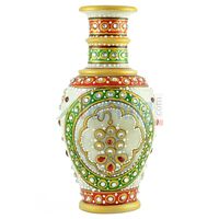 Glorious Marble Handicraft Painting Flower Pot-6 inches