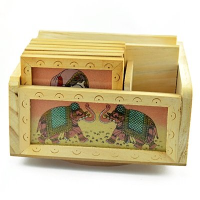 Wooden Revolving Paper Holder cum Tea Coaster Handicraft