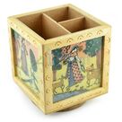 Wooden Painted Revolving Pen Holder Handicraft Gift