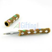 Handicraft Pen with Glass Handicraft Work