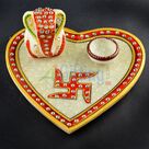 Heart Shape Marble Pooja Thali with Ganesha Statue