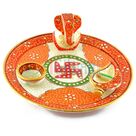 Amazing Handicraft Marble Pooja Thali with Ganesha 
