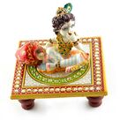 Marble Handicraft-Laddu Gopal Sitting on Chouki