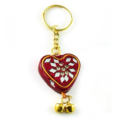 Lacquer Handicraft Key Chain in Heart Shape