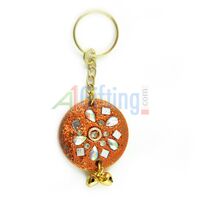 Lacquer Circular Key Chain Handicrafted