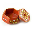 Lacquer Colored Sindoor Box with Handicraft work