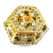 Sindoor Box with Handicraft Work in Cream Color