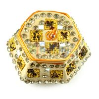 Sindoor Box with Handicraft Work in Cream Color