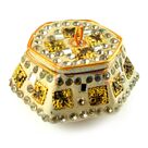 Sindoor Box with Handicraft Work in Cream Color