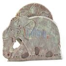 Red Stone Tea Coaster with Elephant Statue 
