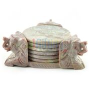 Stone Coaster with Elephant Face Handicraft Gift