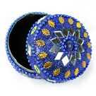 Handicraft Lacquer Glass Worked Box Circular