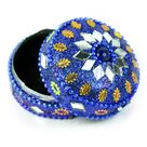 Handicraft Lacquer Glass Worked Box Circular