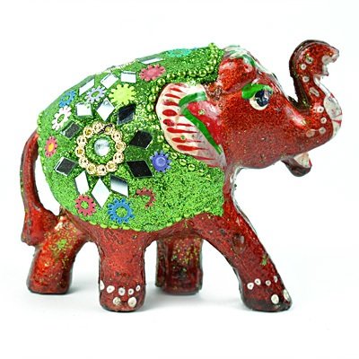 Lacquer worked Elephant Set of 3 Handicraft Elephants