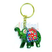 Lacquer Elephant Key Chain
