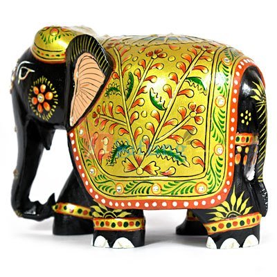Artistic Worked Handicraft Painted Elephant Wooden