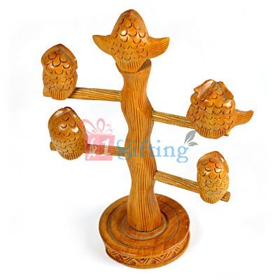 Wooden Owl Tree Handicraft Gift