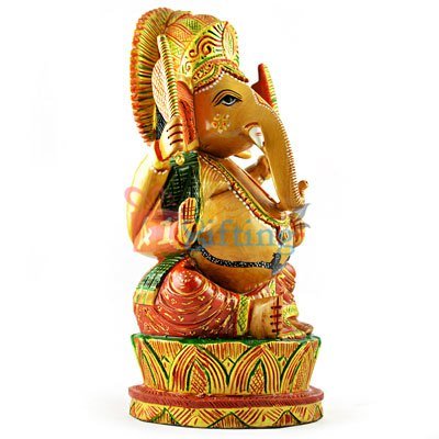 Beautiful Wooden Ganesha Handicraft Painted