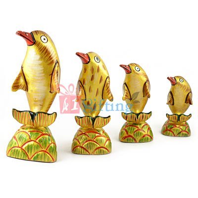 3 to 6 Inch Painted Dolphin Set of 4