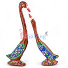 Duck Set - Loving Painted Swan Couple Showpiece