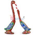 Duck Set - Loving Painted Swan Couple Showpiece