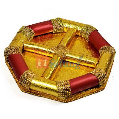 Golden Touch Octagonal Dry fruit Serving Tray