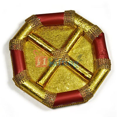Golden Touch Octagonal Dry fruit Serving Tray