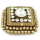 Antique Look Square Roli Chawal Box