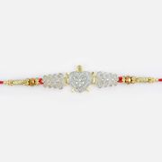 Heart Base Golden and Silver Tortoise Rakhi for Brother